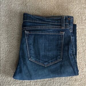 J Brand Blue Straight Leg Jeans with Subtle Fading